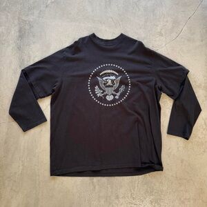 Yeezy Charcoal Long Sleeve Tee with Emblem